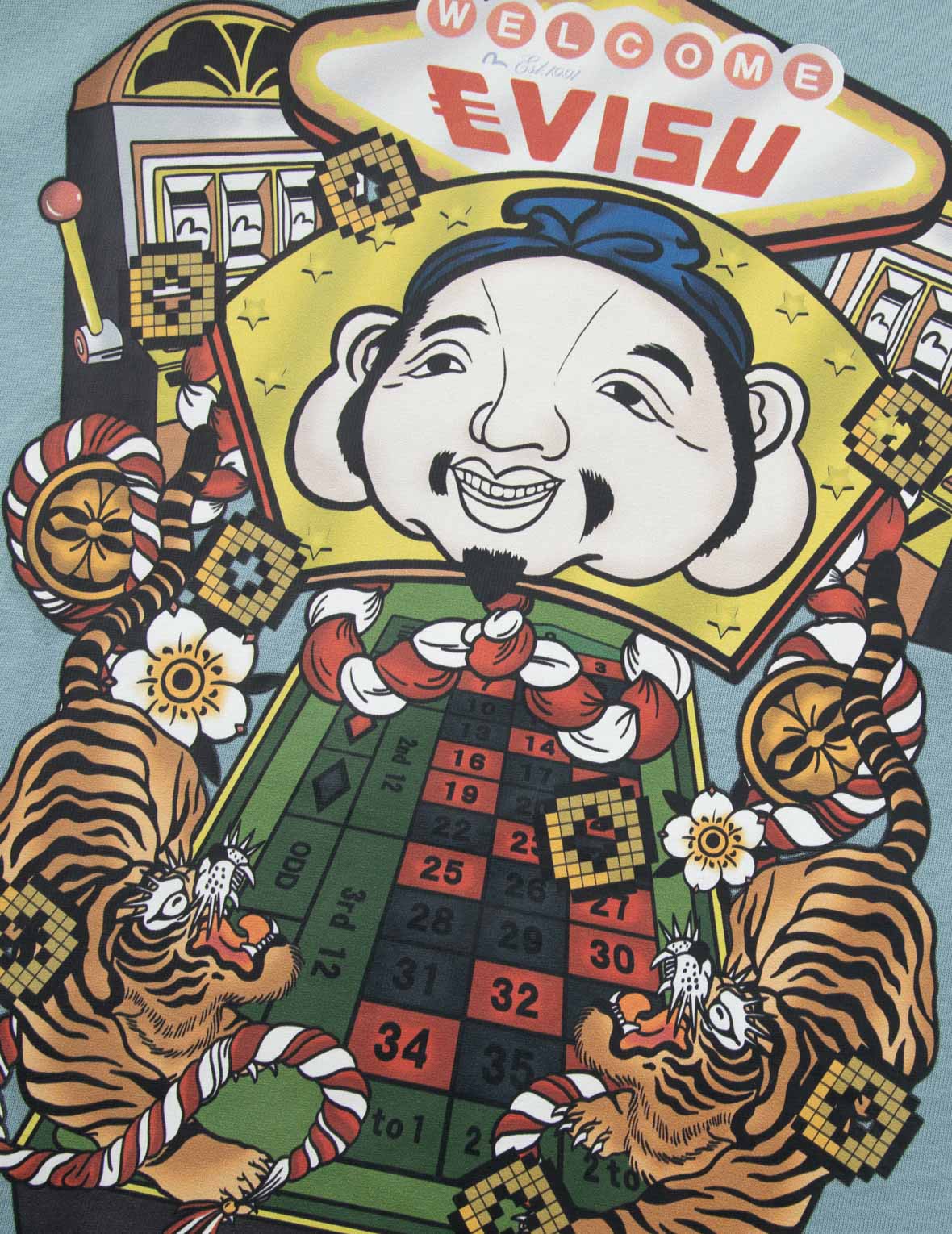ラッキースロットマシンプリントルーズフィットTシャツ