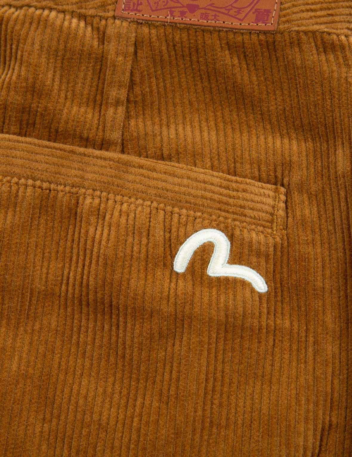 Seagull Embroidery Straight-fit Corduroy Trousers