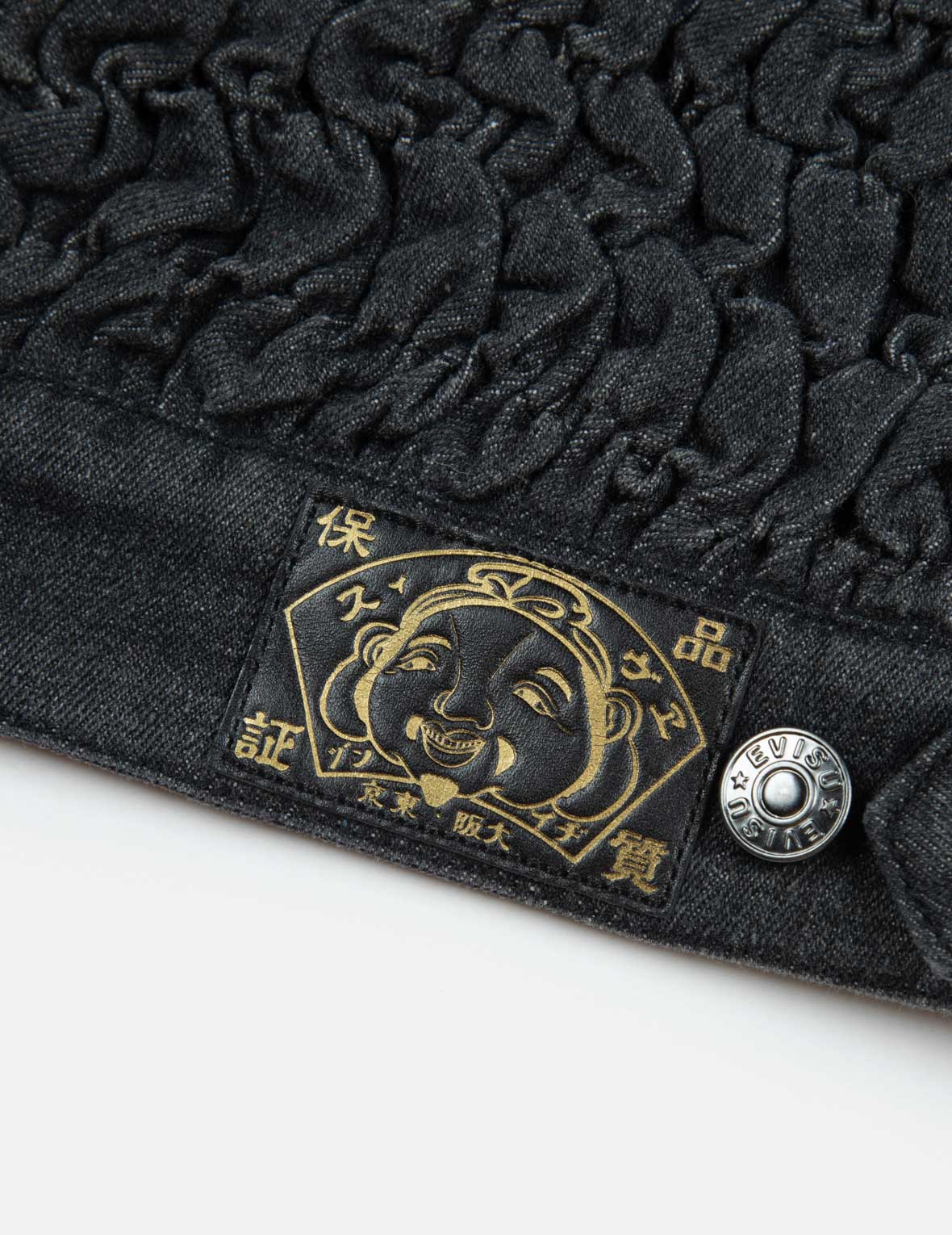 カモメ刺繍テクスチャオーバーサイズデニムジャケット