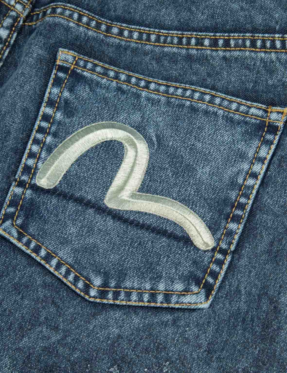 カモメ刺繍ファッションフィットバーンアウトデニムスカート