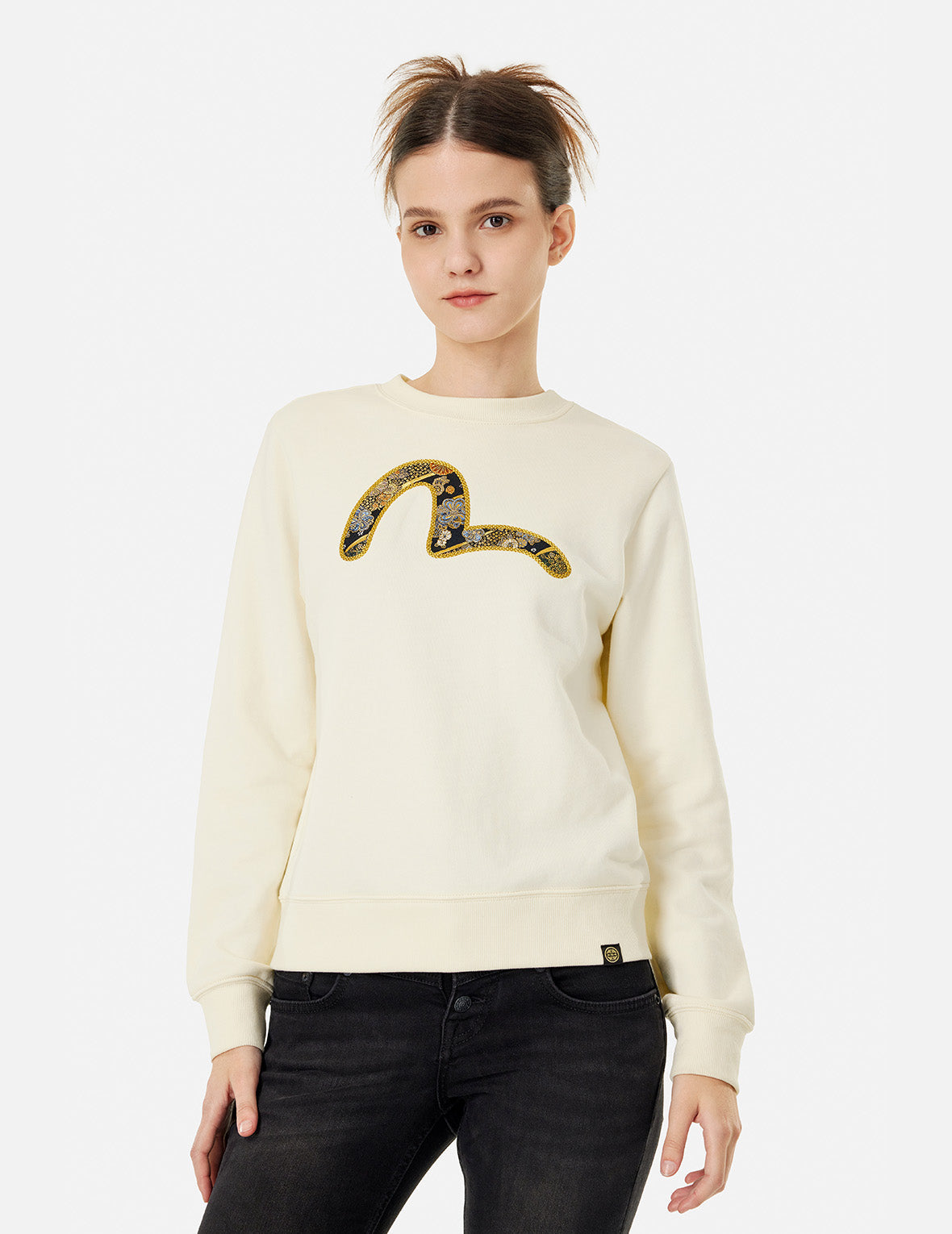 Seagull Brocade Appliqué and Logo Embroidery Regular Fit Sweatshirt