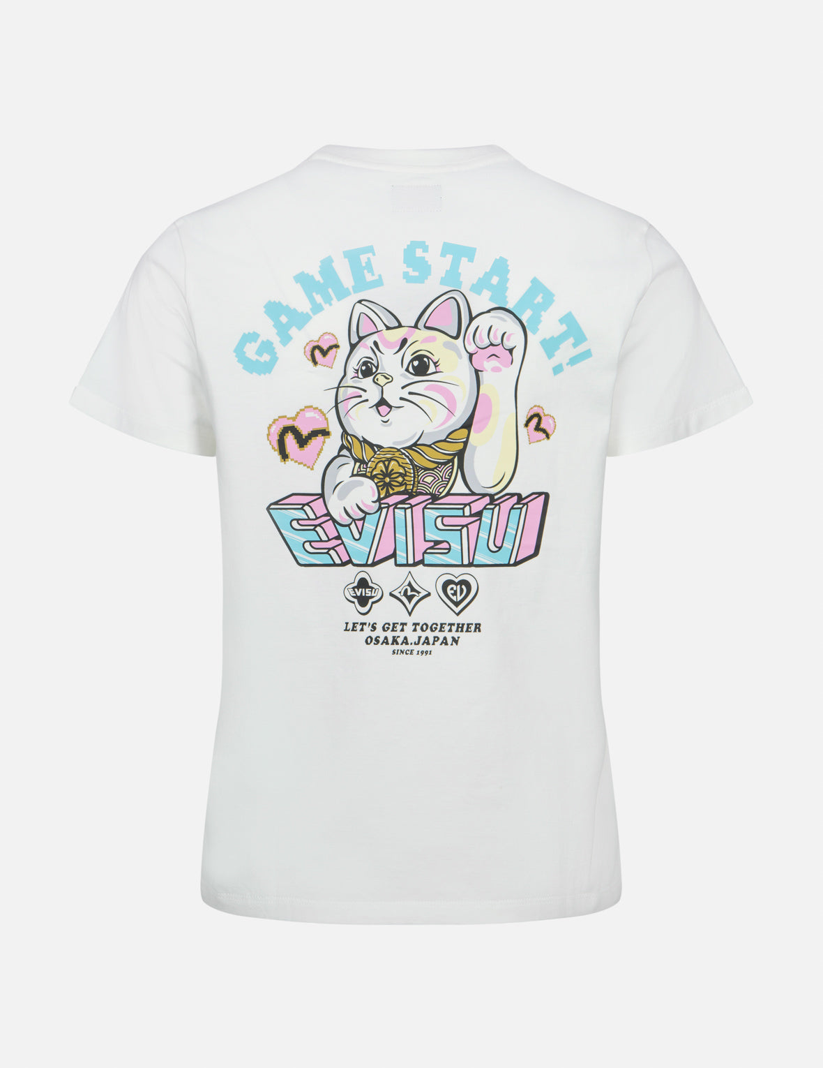 招き猫プリントレギュラーフィットTシャツ – EVISU