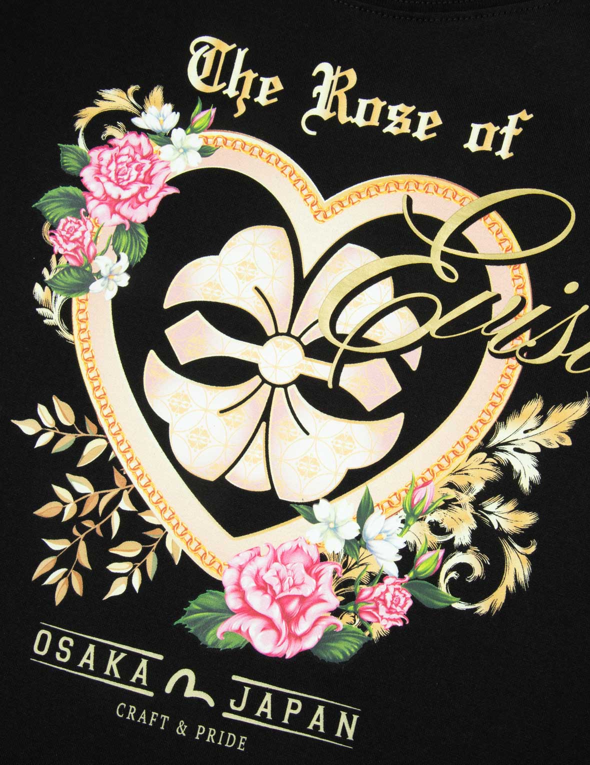 EVISUのバラプリント レギュラーフィット Tシャツ
