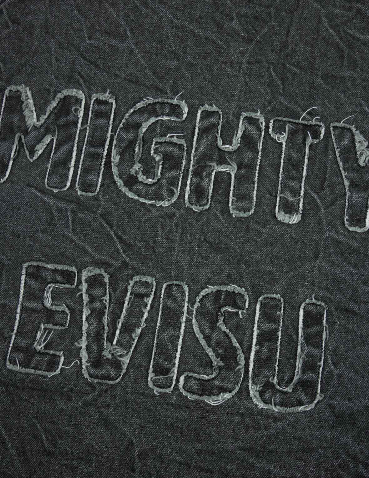 Seagull and Slogan Embroidery Oversized Denim Coach Jacket