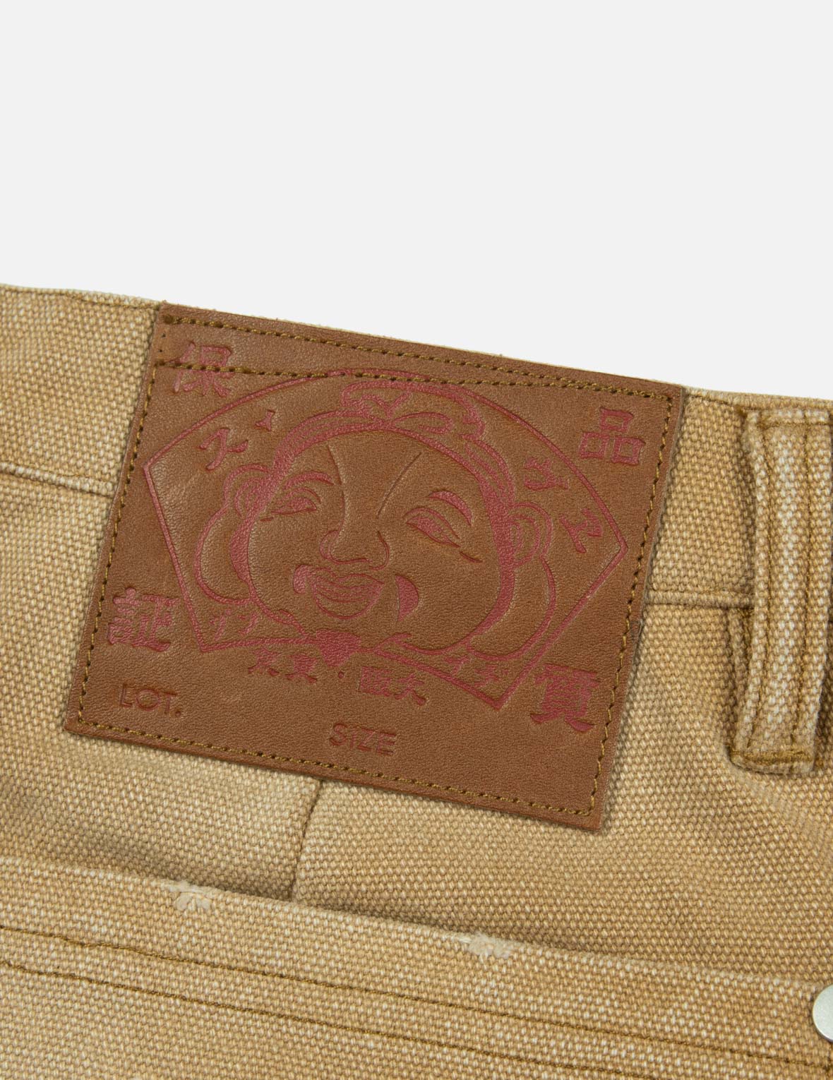カモメアプリケ刺繍バギーフィット大工パンツ