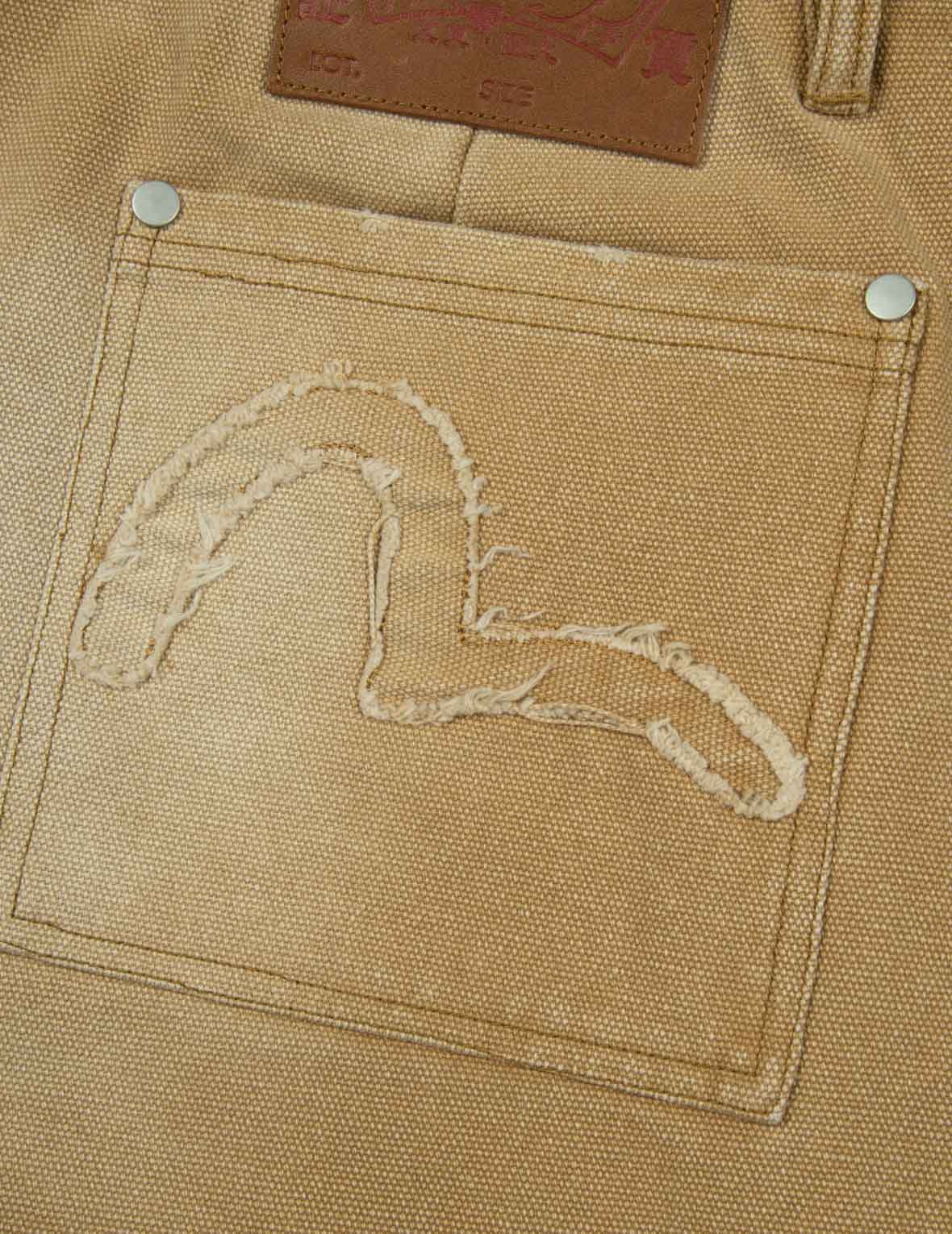 カモメアプリケ刺繍バギーフィット大工パンツ