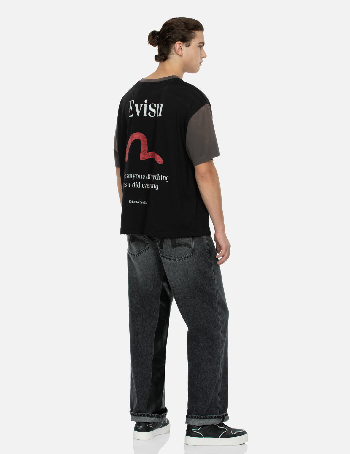 カモメとロゴプリントのボクシーTシャツ