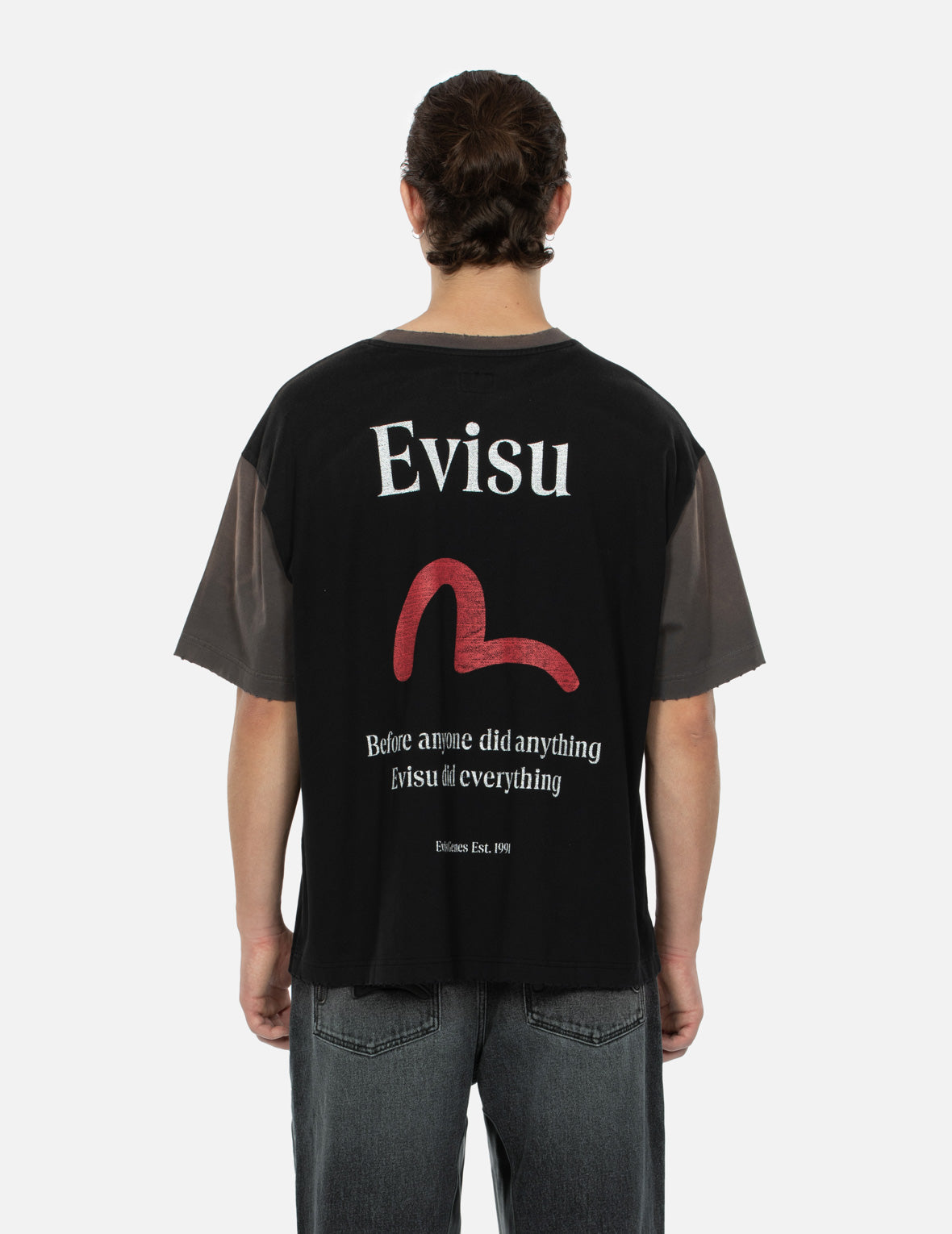 カモメとロゴプリントのボクシーTシャツ