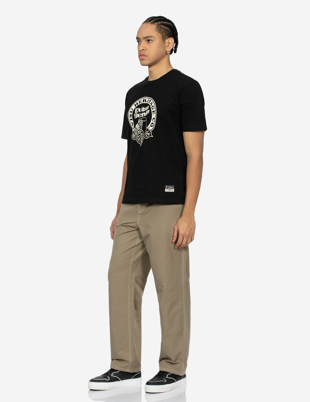 花札だるまプリントのレギュラーフィットTシャツ