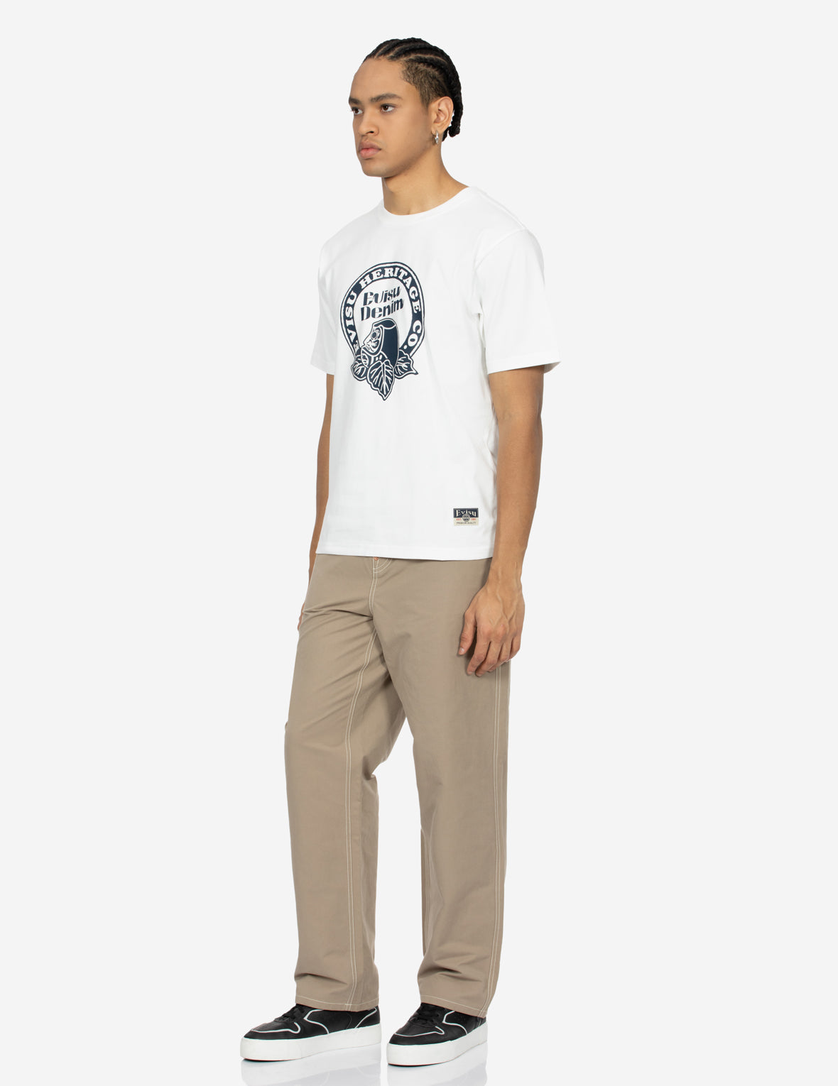 花札だるまプリントのレギュラーフィットTシャツ