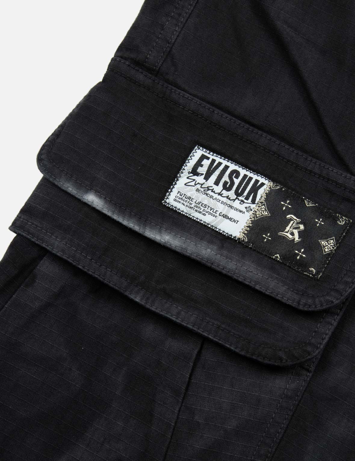 家紋刺繍ルーズフィットタイダイカーゴジョガー