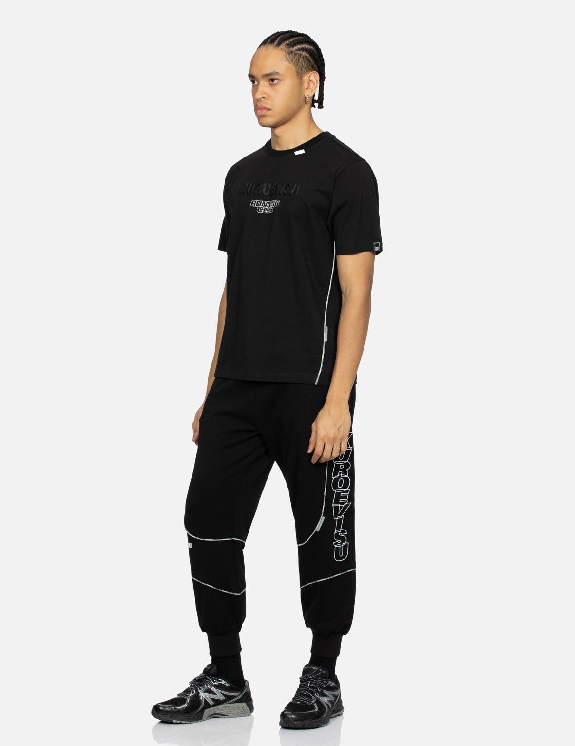 反射ストラップと3D家紋プリントレギュラーフィットTシャツ