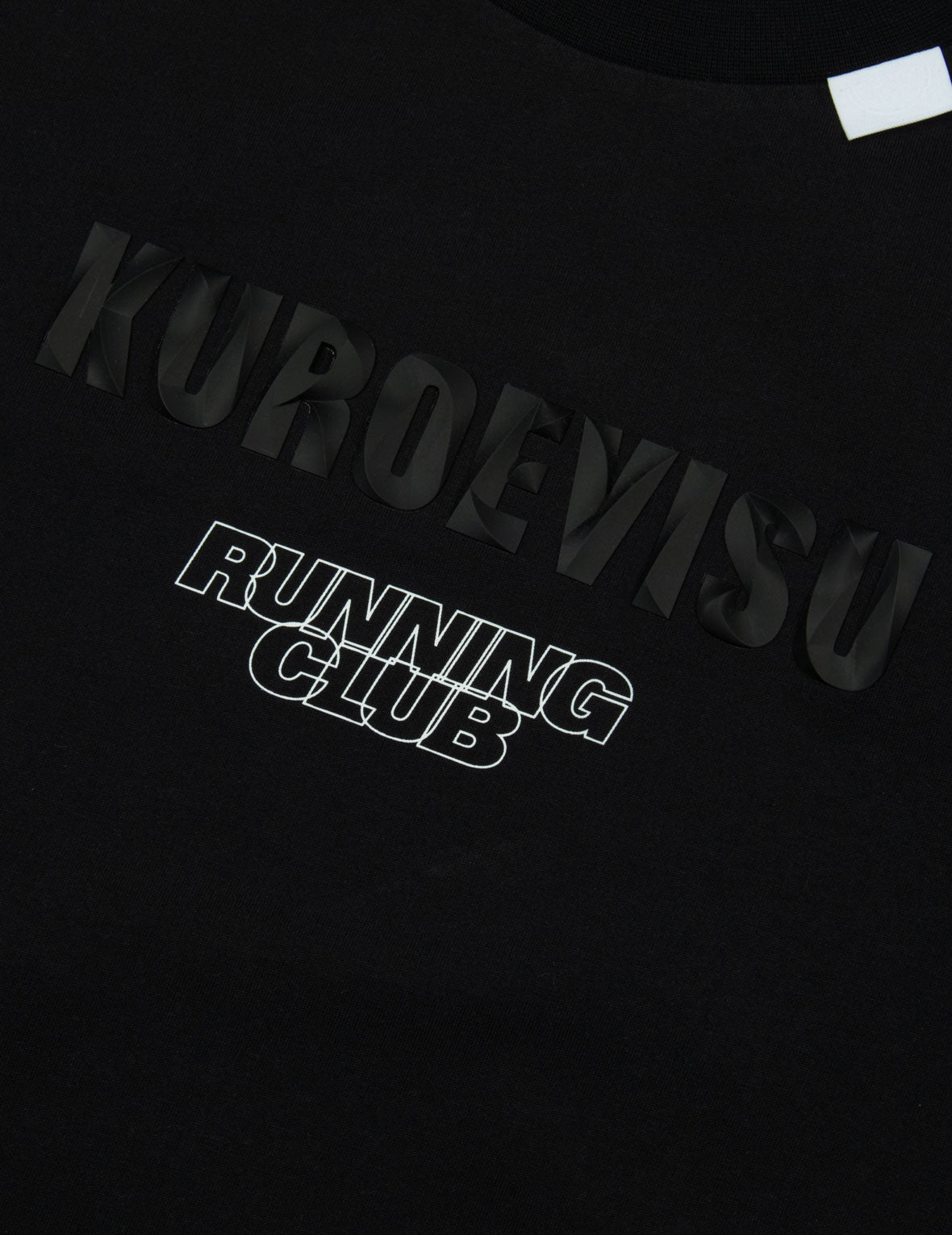 反射ストラップと3D家紋プリントレギュラーフィットTシャツ