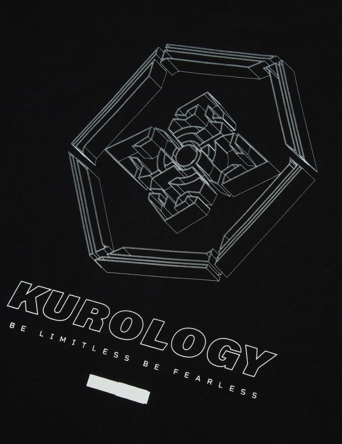 反射ストラップと3D家紋プリントレギュラーフィットTシャツ
