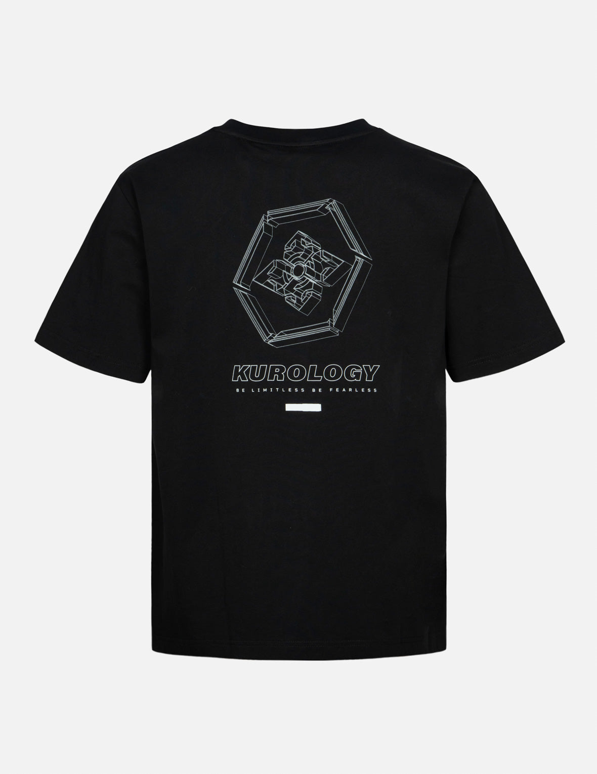 反射ストラップと3D家紋プリントレギュラーフィットTシャツ
