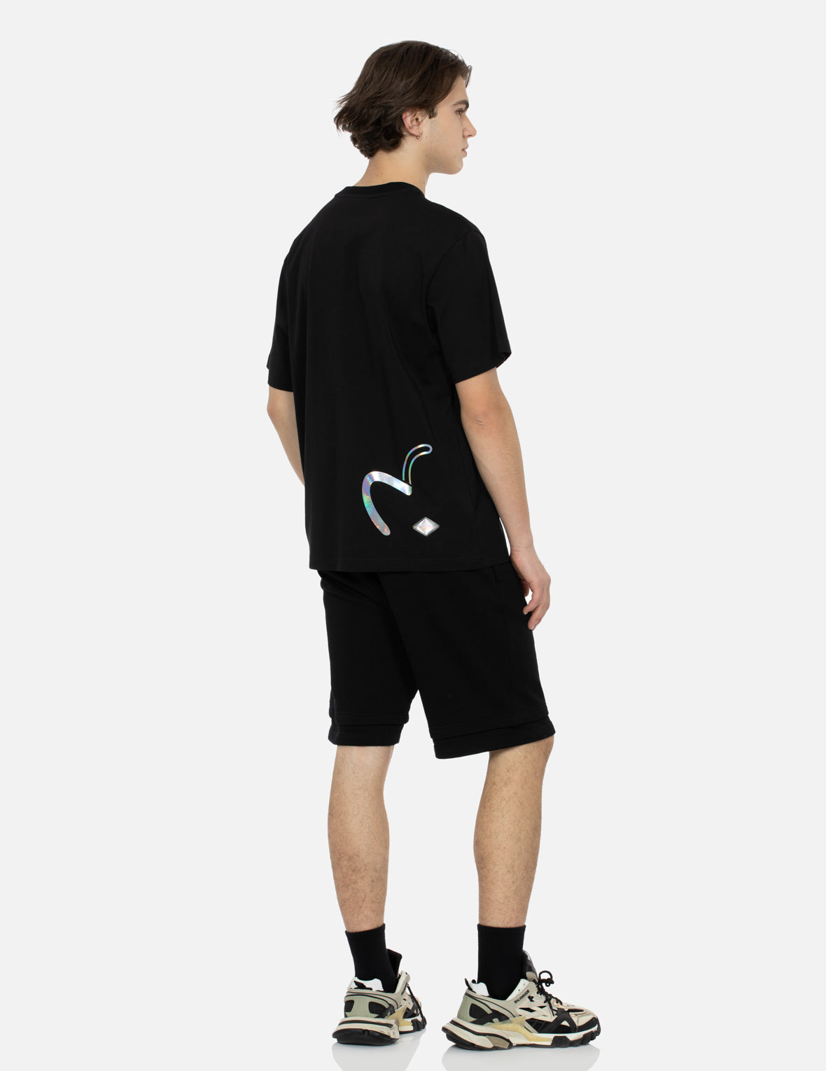 家紋と虹色のカモメプリント レギュラーフィット Tシャツ