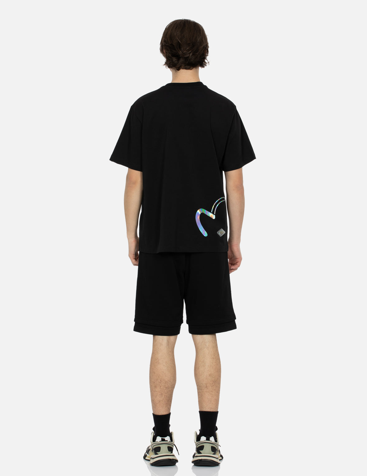 家紋と虹色のカモメプリント レギュラーフィット Tシャツ
