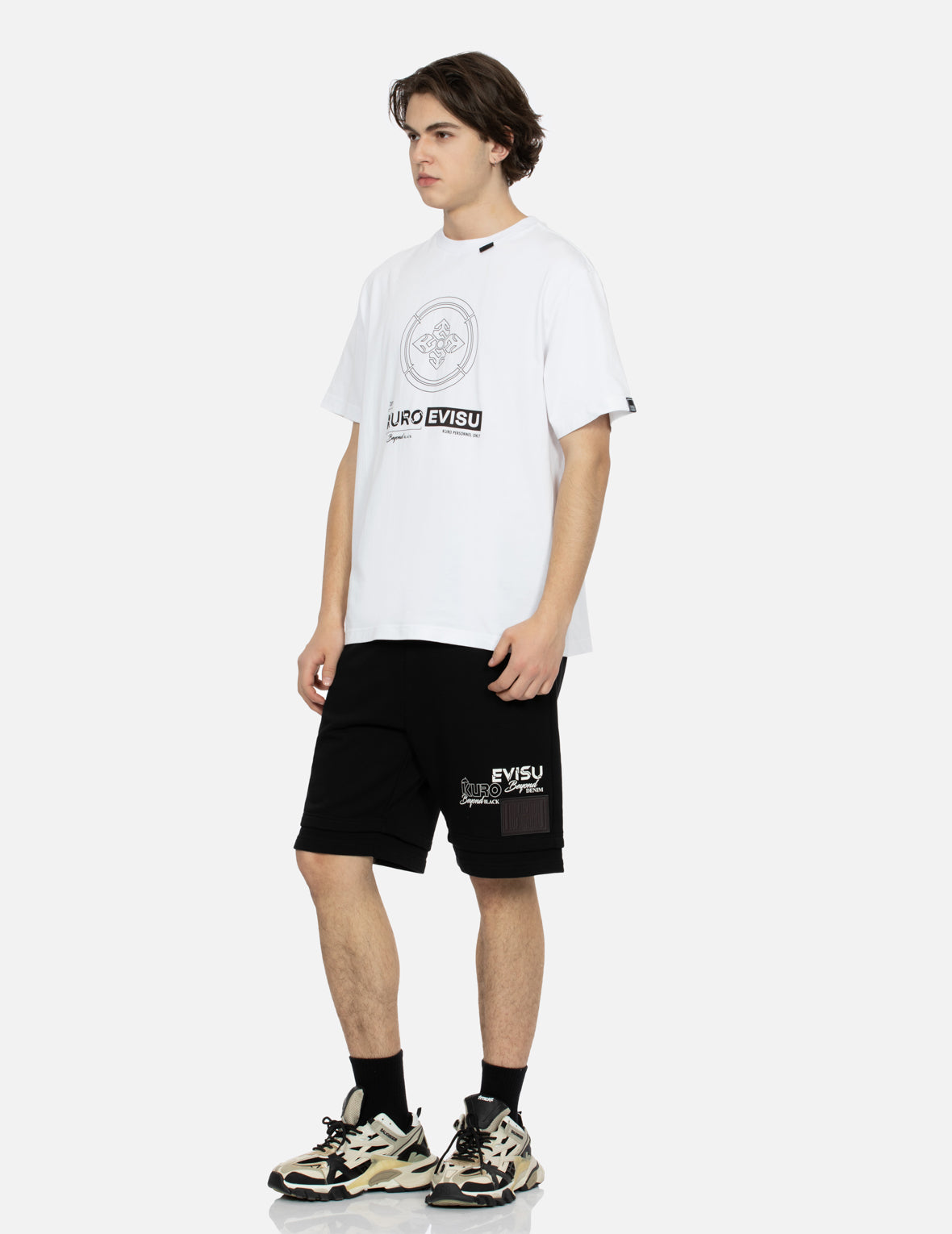 家紋と虹色のカモメプリント レギュラーフィット Tシャツ