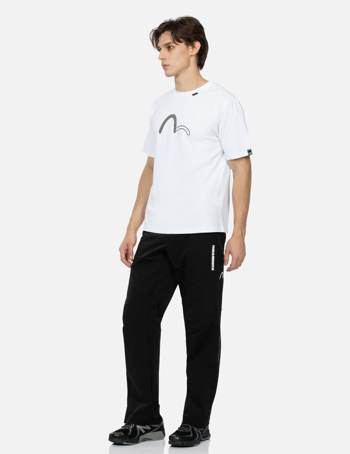 グリッドカモメとロゴレギュラーフィットTシャツ