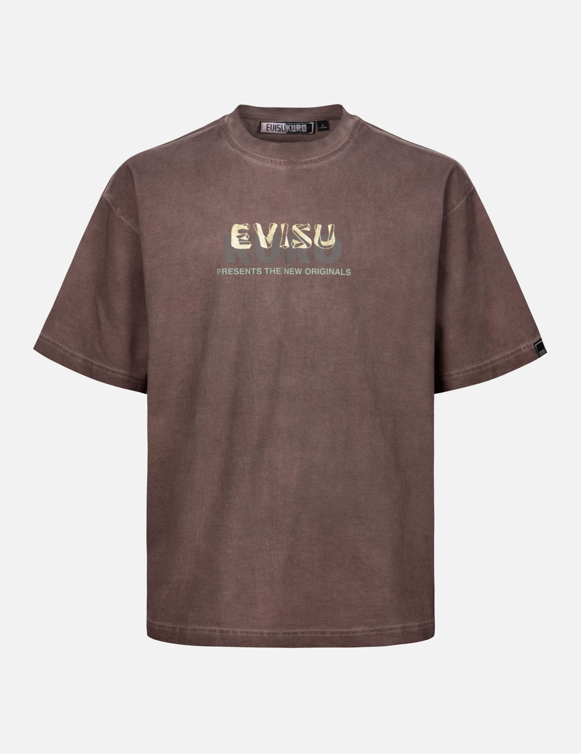スプレーダイドマルチロゴプリントルーズフィットTシャツ