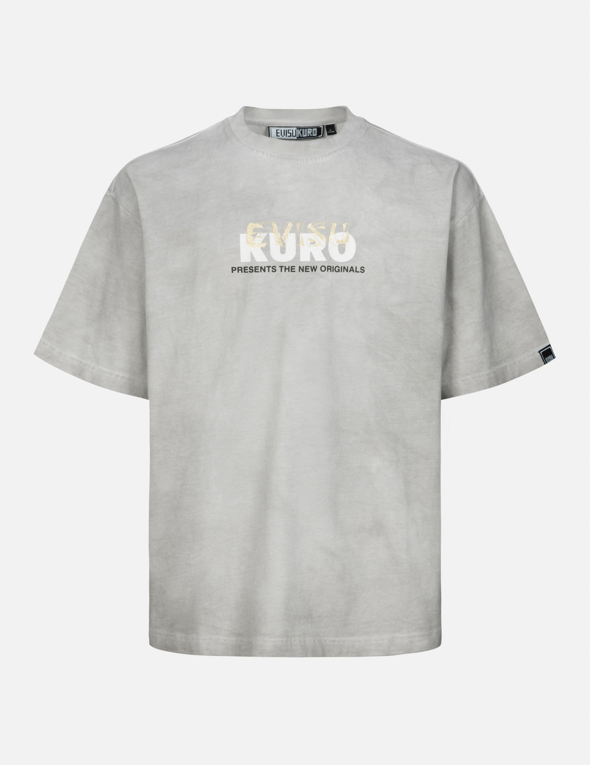 スプレーダイドマルチロゴプリントルーズフィットTシャツ