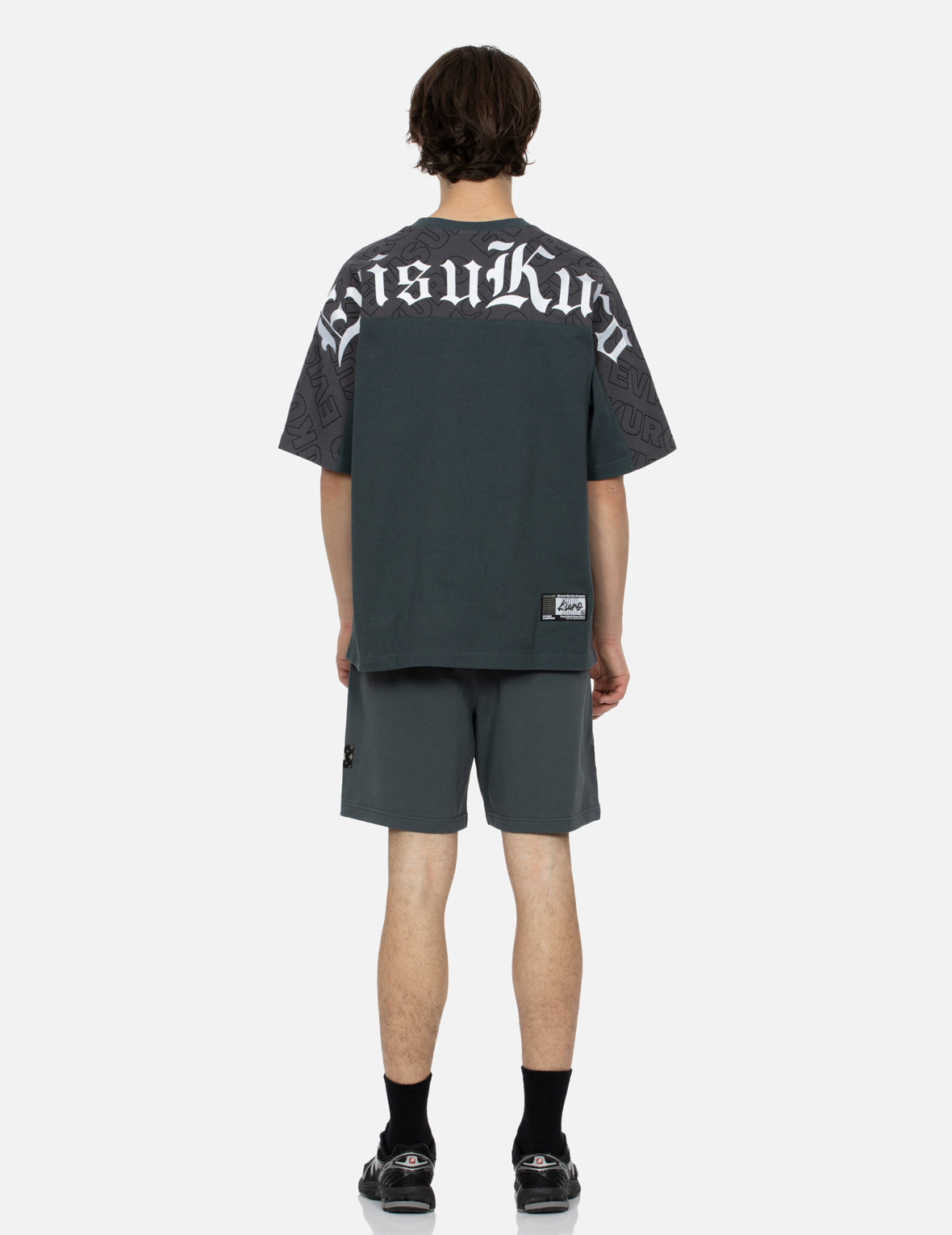 オールオーバーEVISUKUROプリントと刺繍のルーズフィットTシャツ