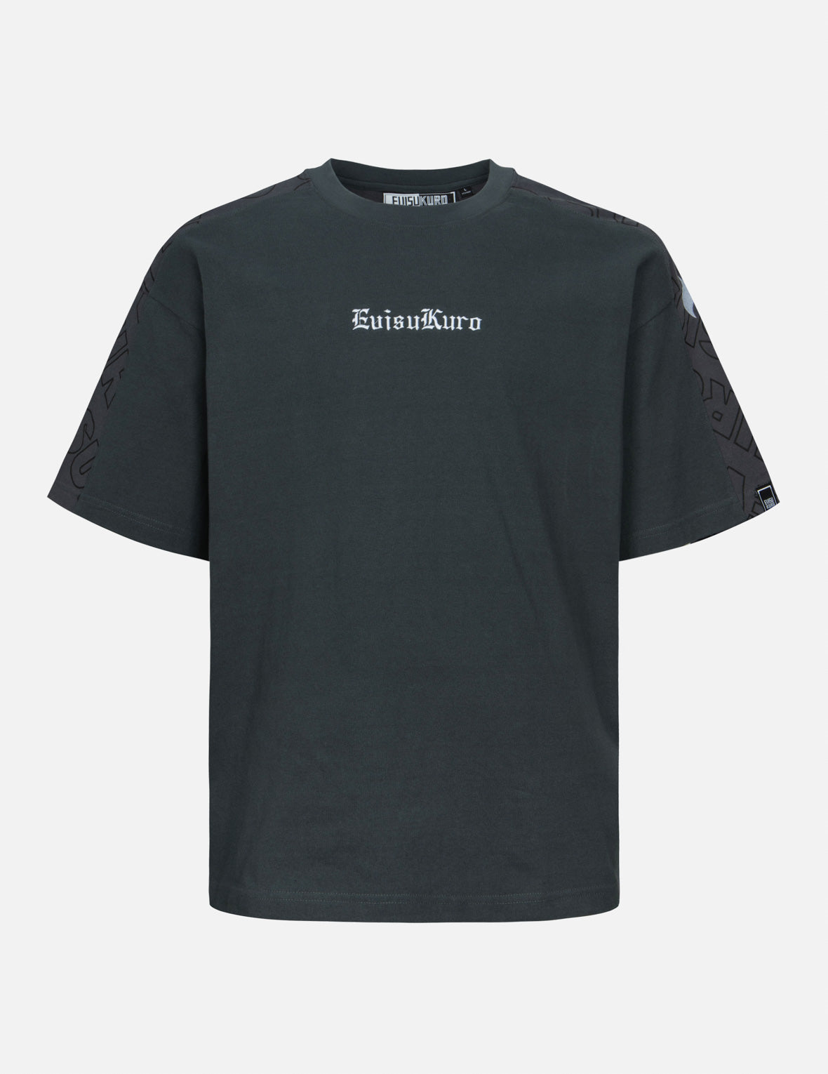 オールオーバーEVISUKUROプリントと刺繍のルーズフィットTシャツ