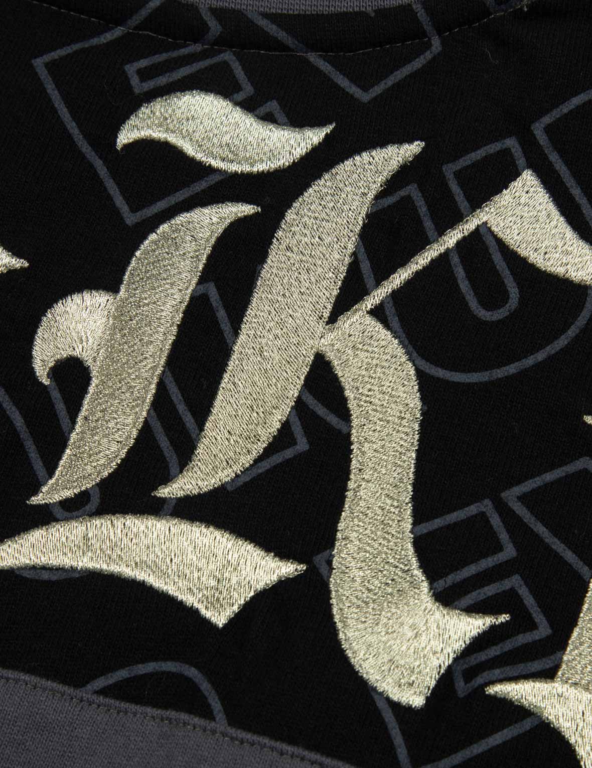 オールオーバーEVISUKUROプリントと刺繍のルーズフィットTシャツ