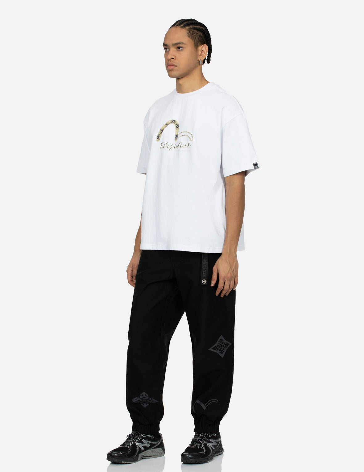ペイズリーチェックインサートカモメルーズフィットTシャツ