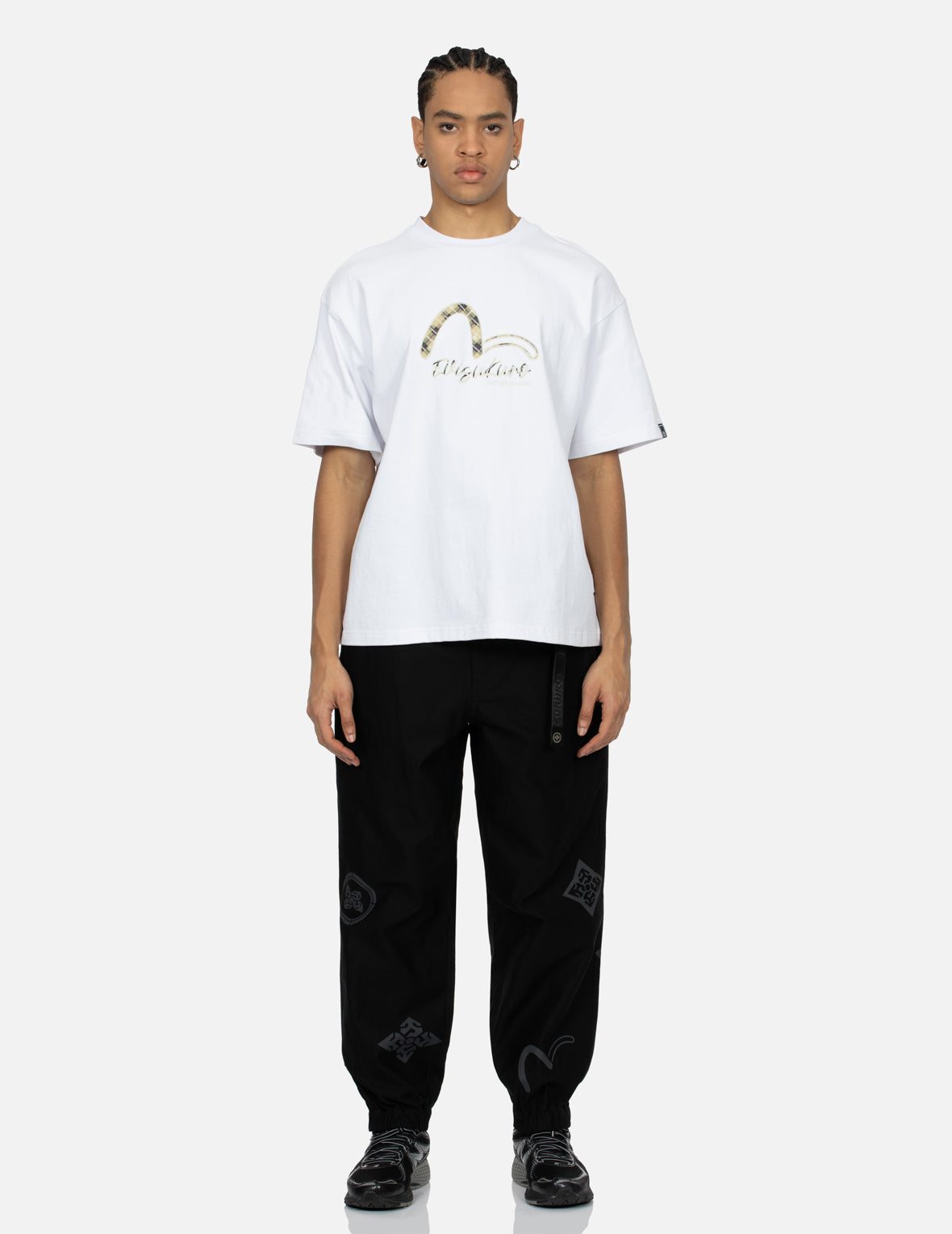 ペイズリーチェックインサートカモメルーズフィットTシャツ
