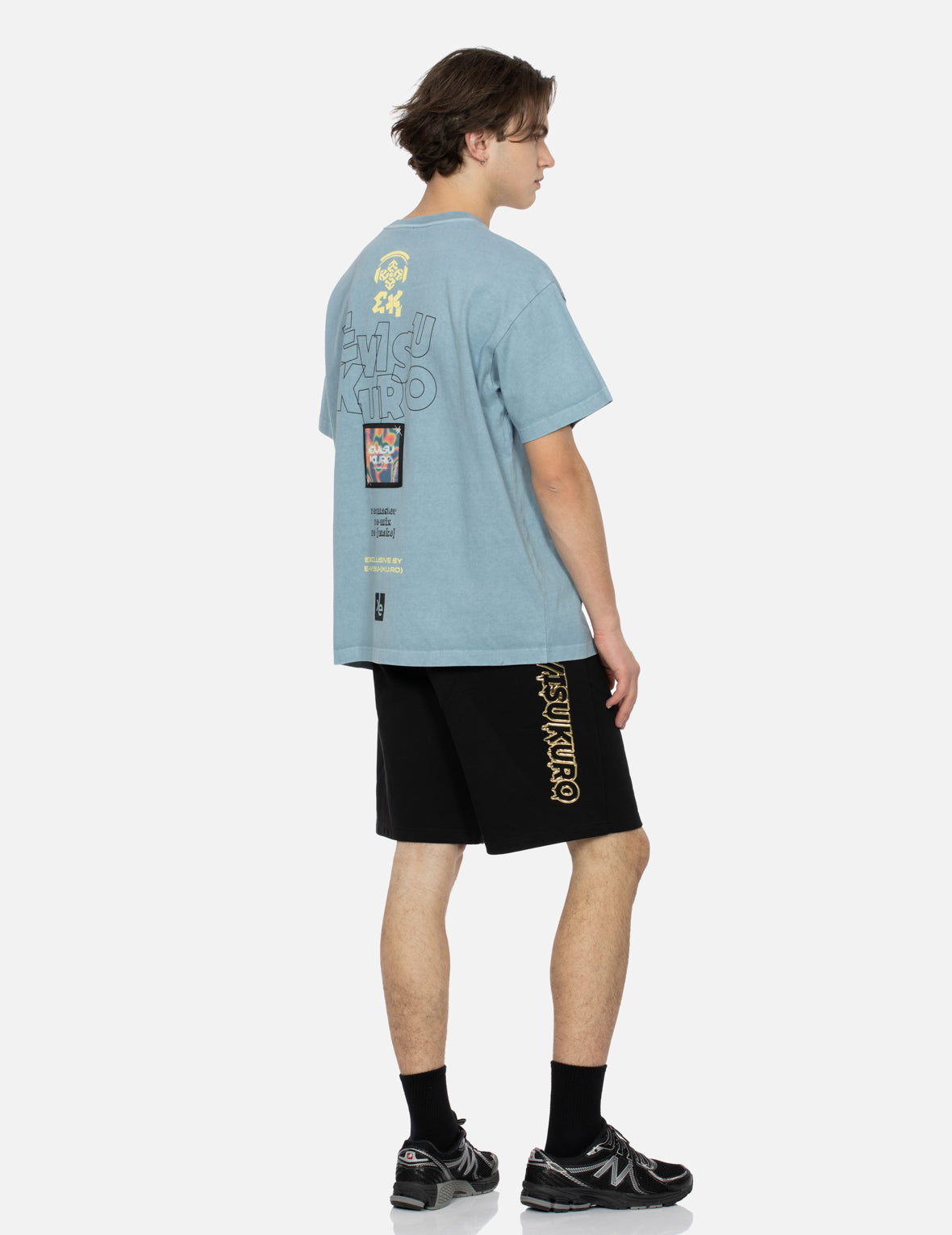 カモメと虹のグラデーションパターンプリント リラックスフィット Tシャツ
