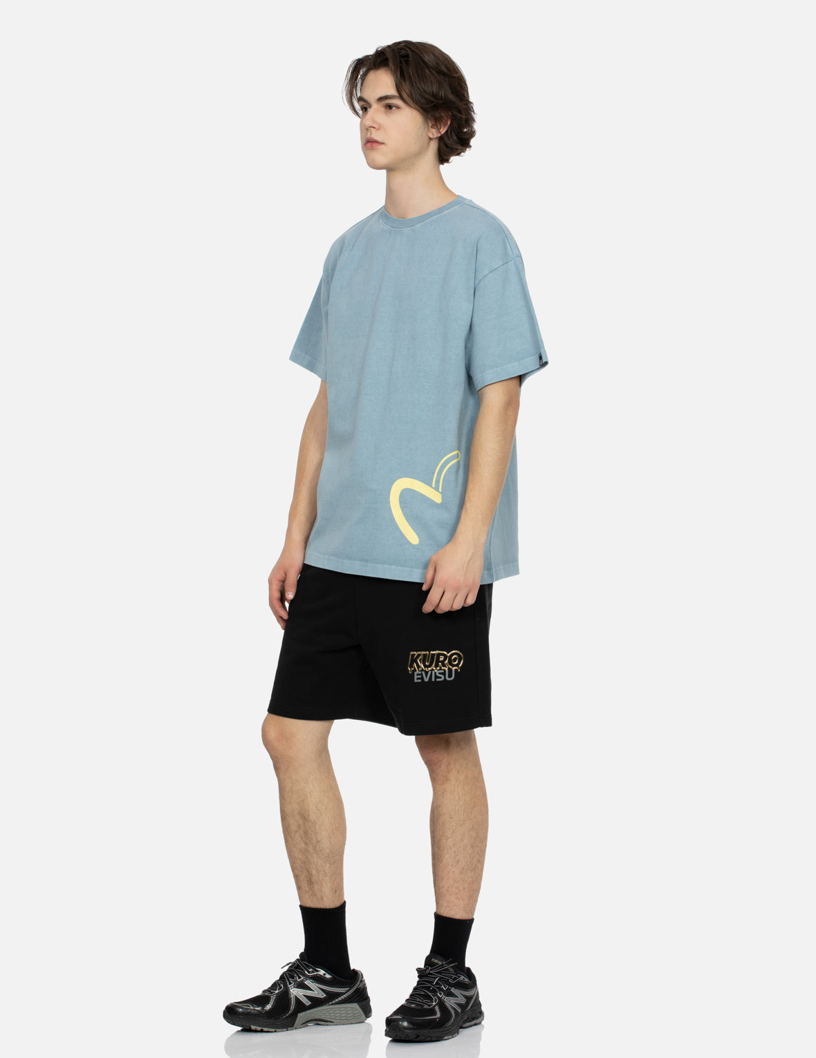 カモメと虹のグラデーションパターンプリント リラックスフィット Tシャツ