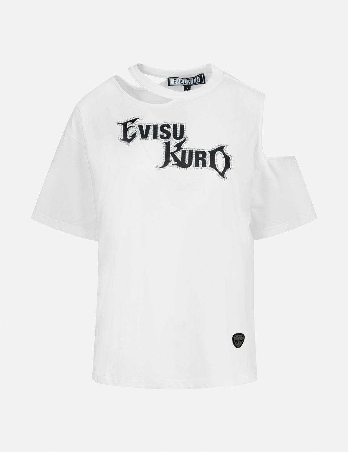 ヒートトランスファーロゴプリントのホローアウトファッションフィットTシャツ