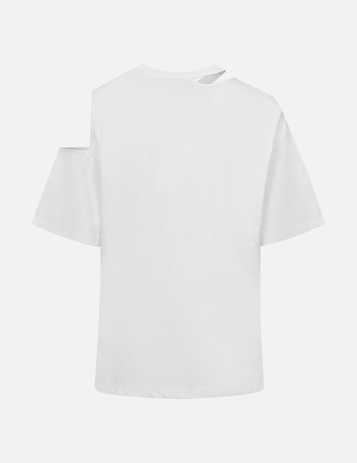 ヒートトランスファーロゴプリントのホローアウトファッションフィットTシャツ