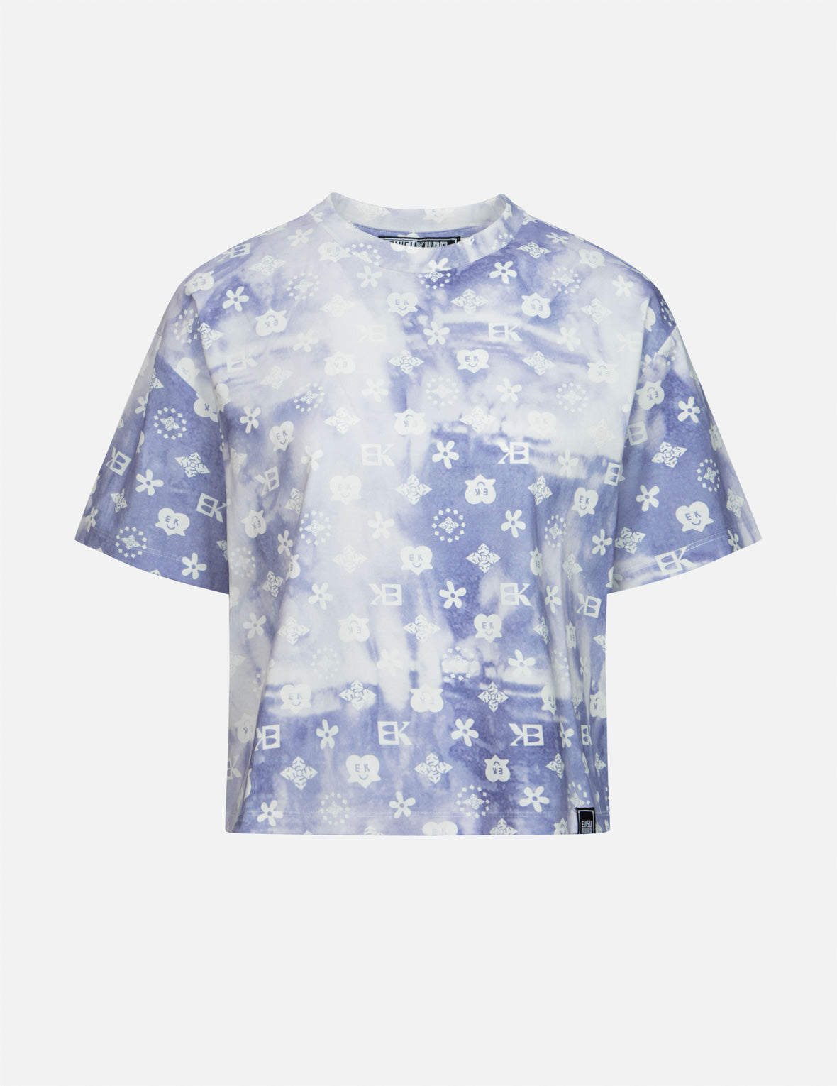 タイダイオールオーバーEKデジタルプリントルーズフィットTシャツ