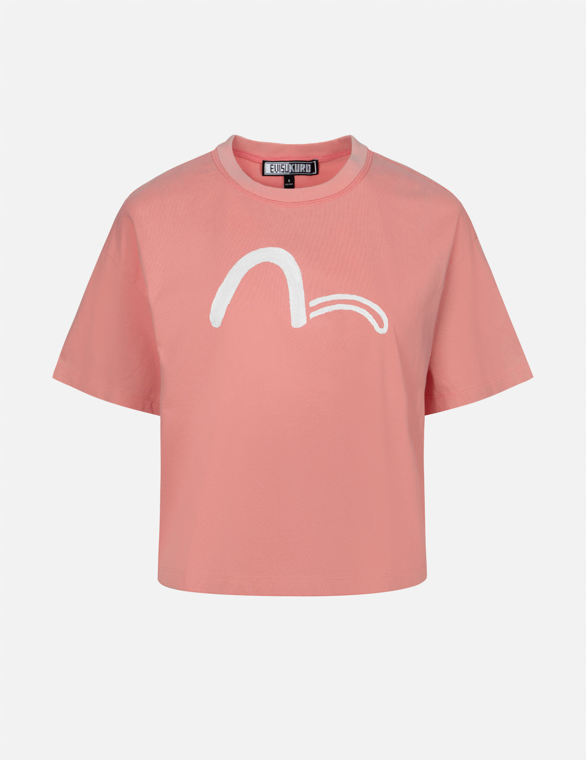 ブラッシュアート家紋ロゴプリントクロップドTシャツ