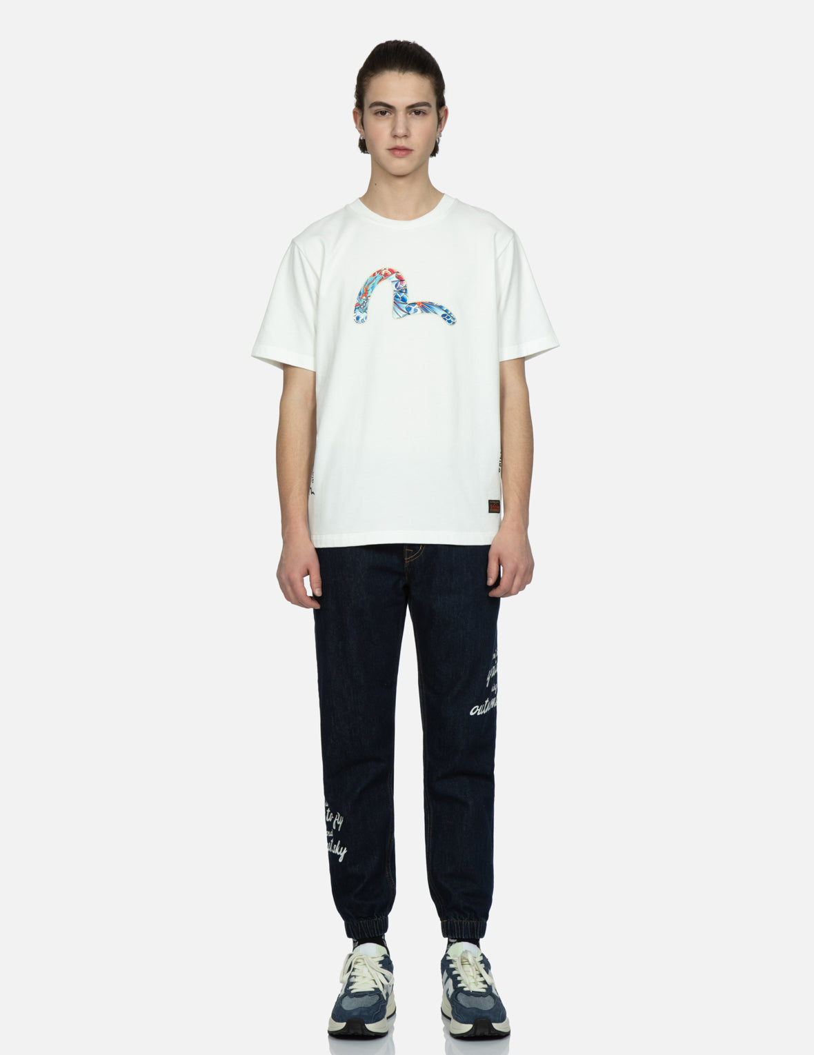 Slogan and Seagull Print Regular-Fit Jogger Pants