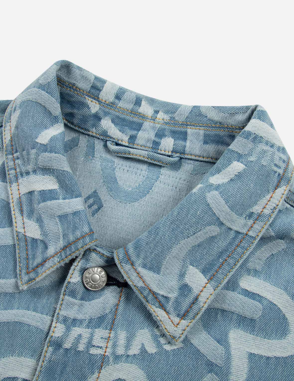 オールオーヴァーカモメジャカードリラックスフィットデニムジャケット