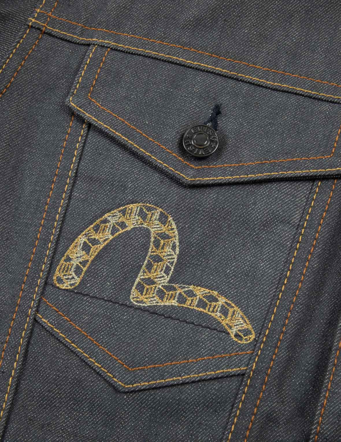 Seagull and The Great Wave Embroidery Regular Fit Denim Jacket