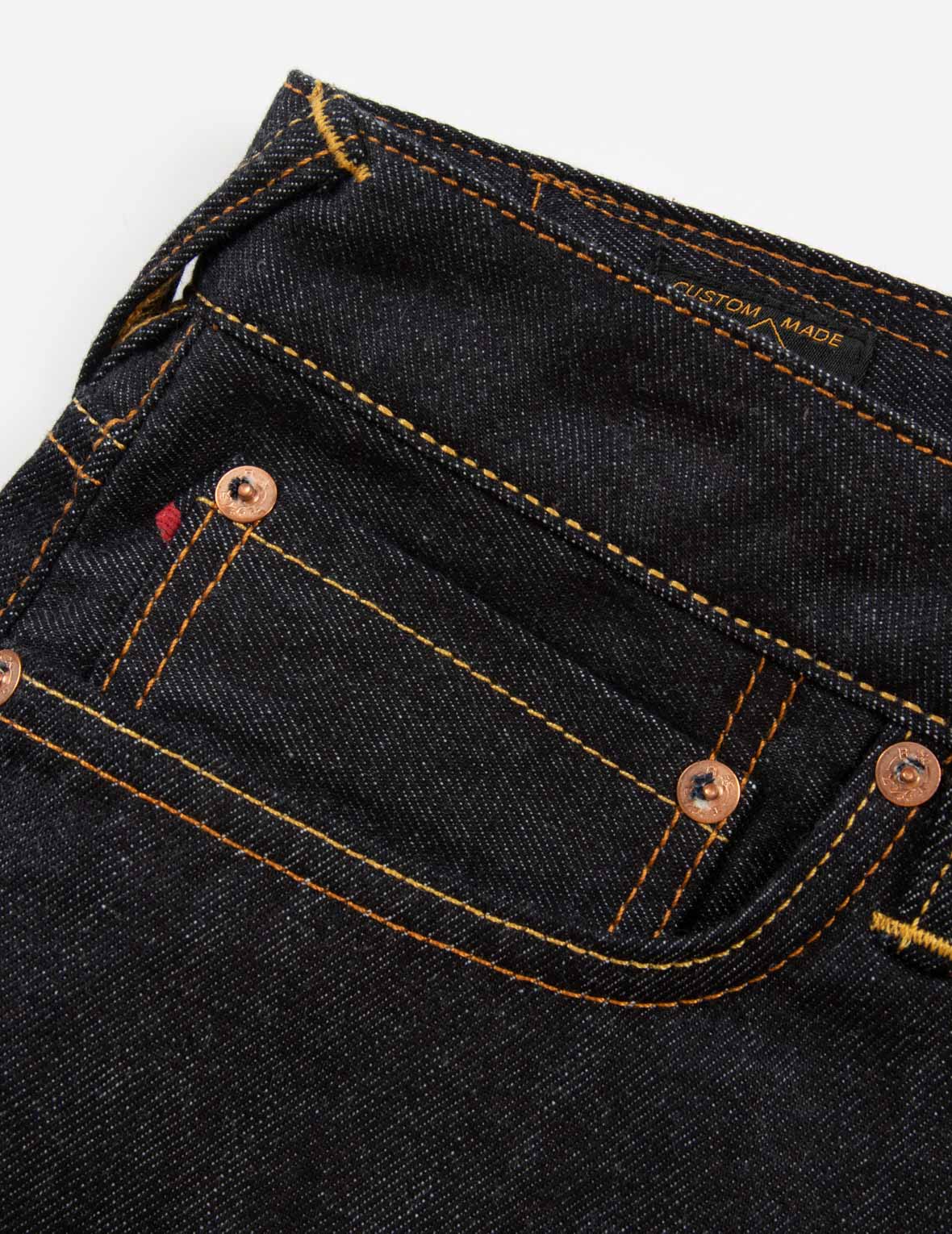 書道大黒刺繍のキャロットフィットデニムジーンズ#2017