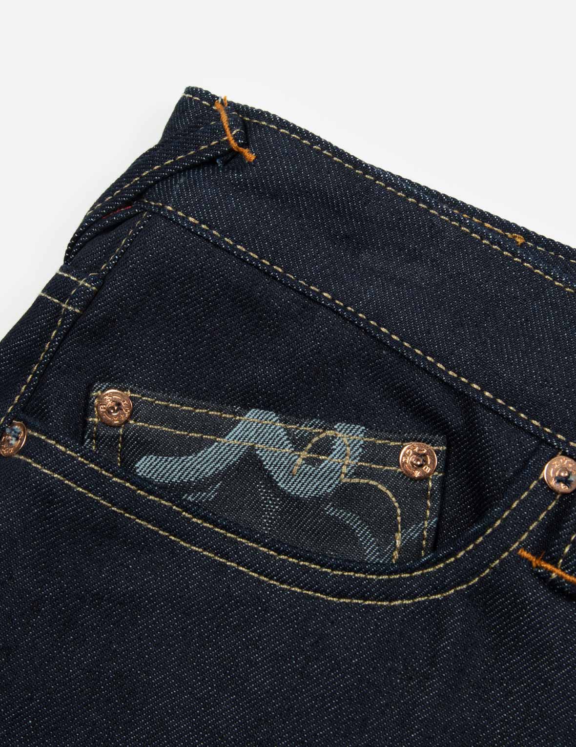 カモメ刺繍のバルーンフィットジーンズ