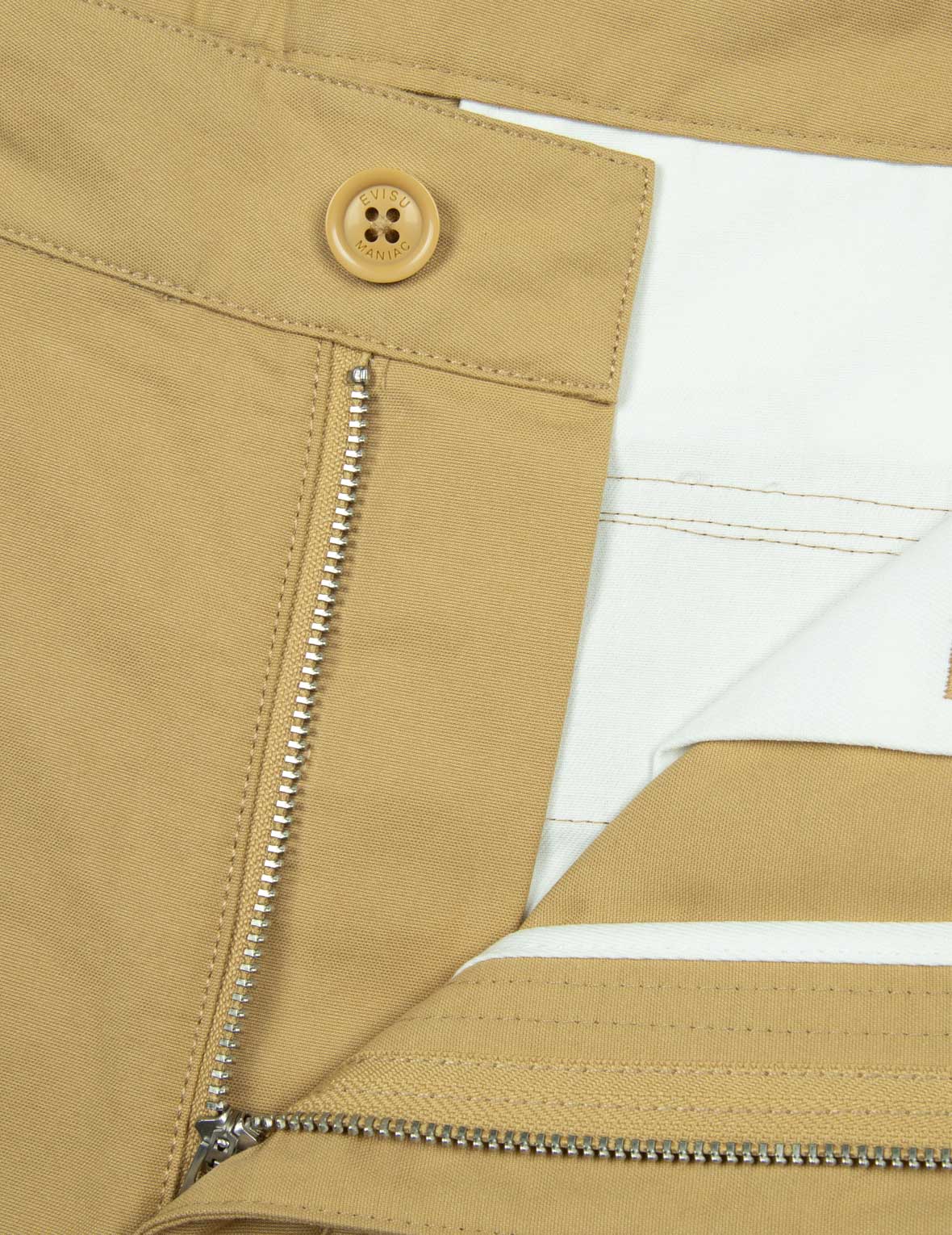 カモメ刺繍と旗の織りラベルリラックスフィットチノパンツ