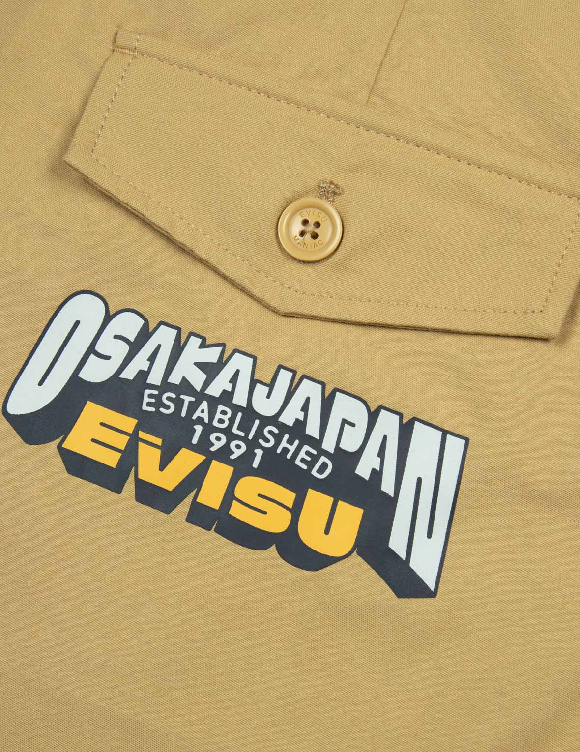 カモメ刺繍と旗の織りラベルリラックスフィットチノパンツ