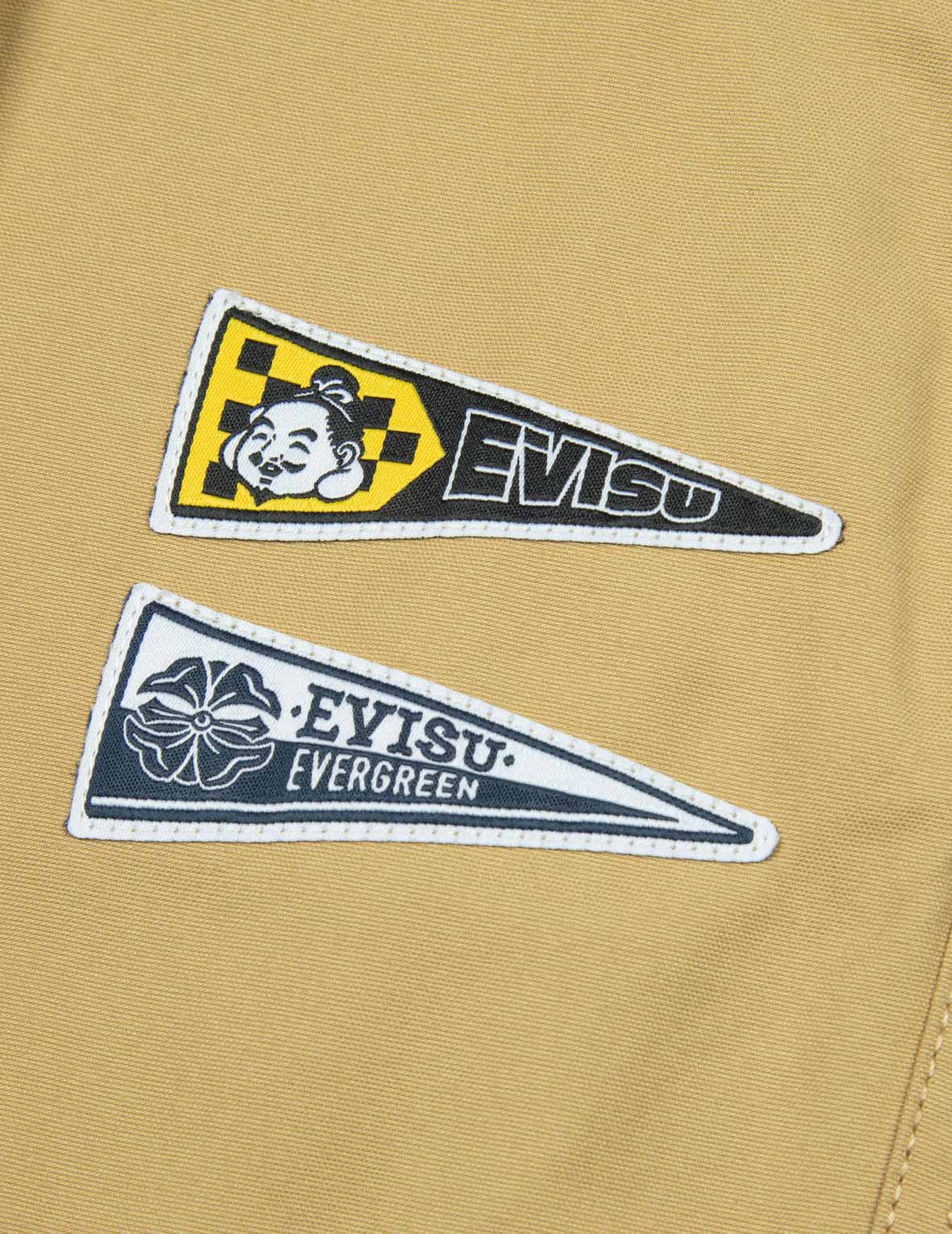 カモメ刺繍と旗の織りラベルリラックスフィットチノパンツ