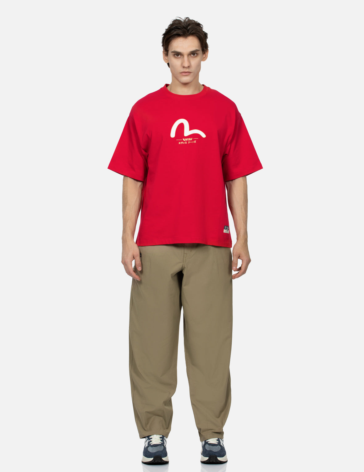 カモメ刺繍バギーパンツ