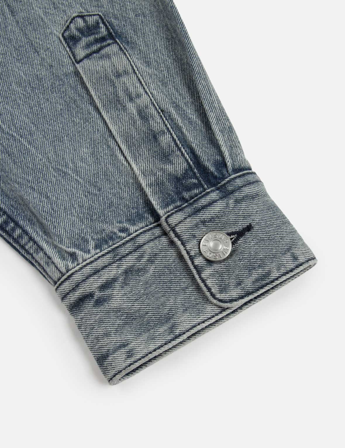 書道ブラシ大黒プリントのレギュラーフィットデニムシャツジャケット