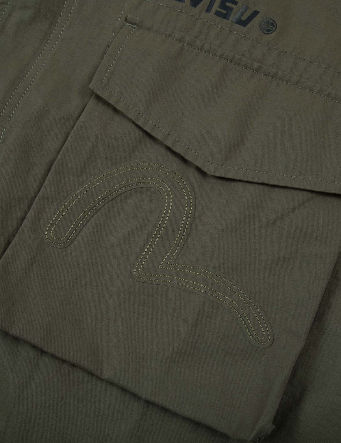 手縫いカモメとゴッドヘッド刺繍のルーズフィットシャツジャケット