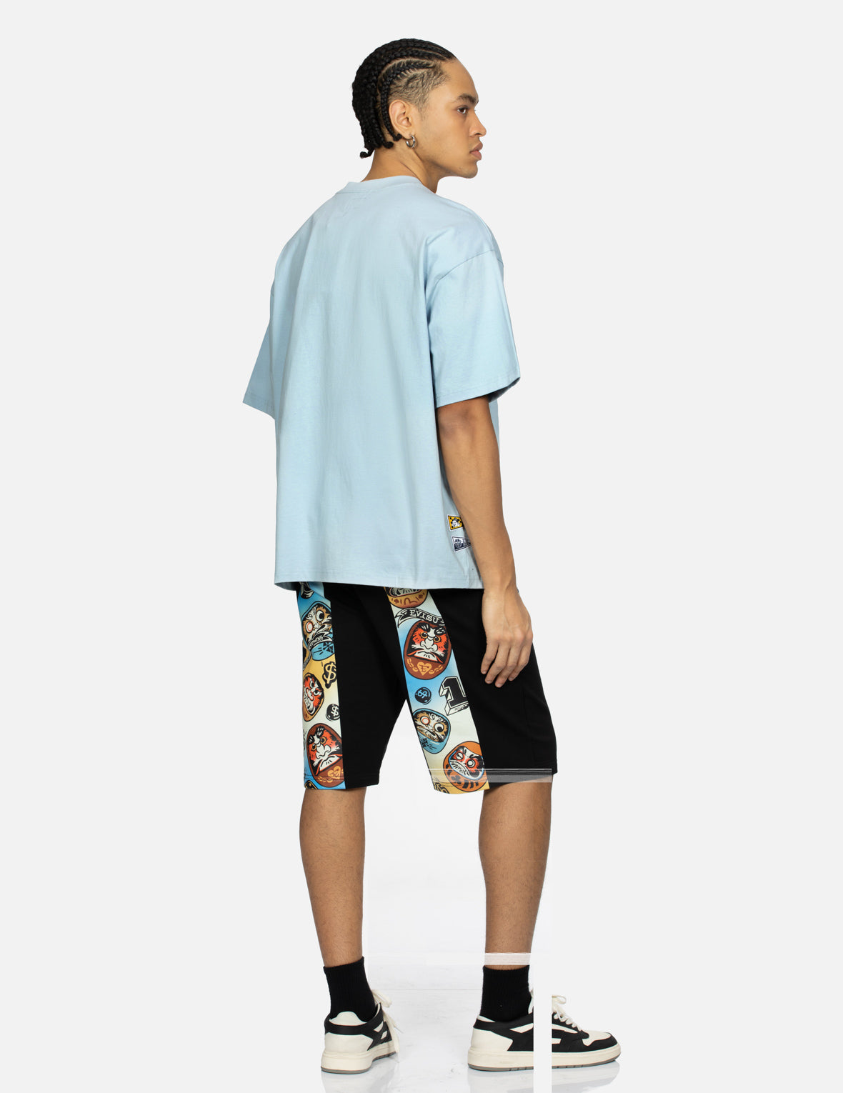 ロゴとゲームのだるまプリントリラックスフィットTシャツ
