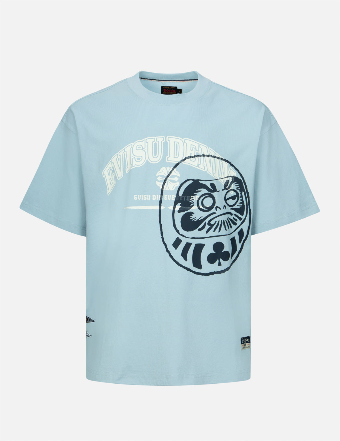 ロゴとゲームのだるまプリントリラックスフィットTシャツ