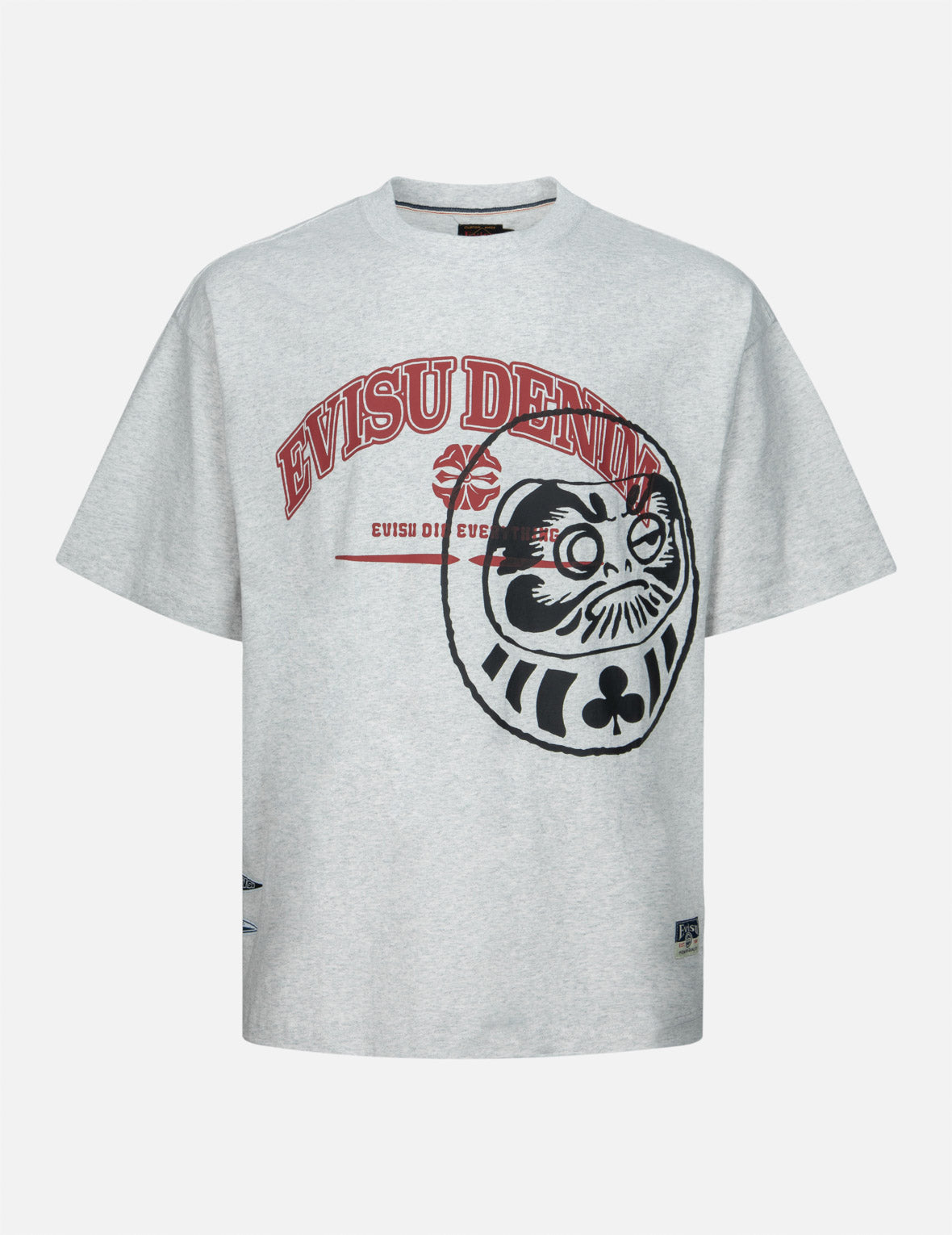 ロゴとゲームのだるまプリントリラックスフィットTシャツ